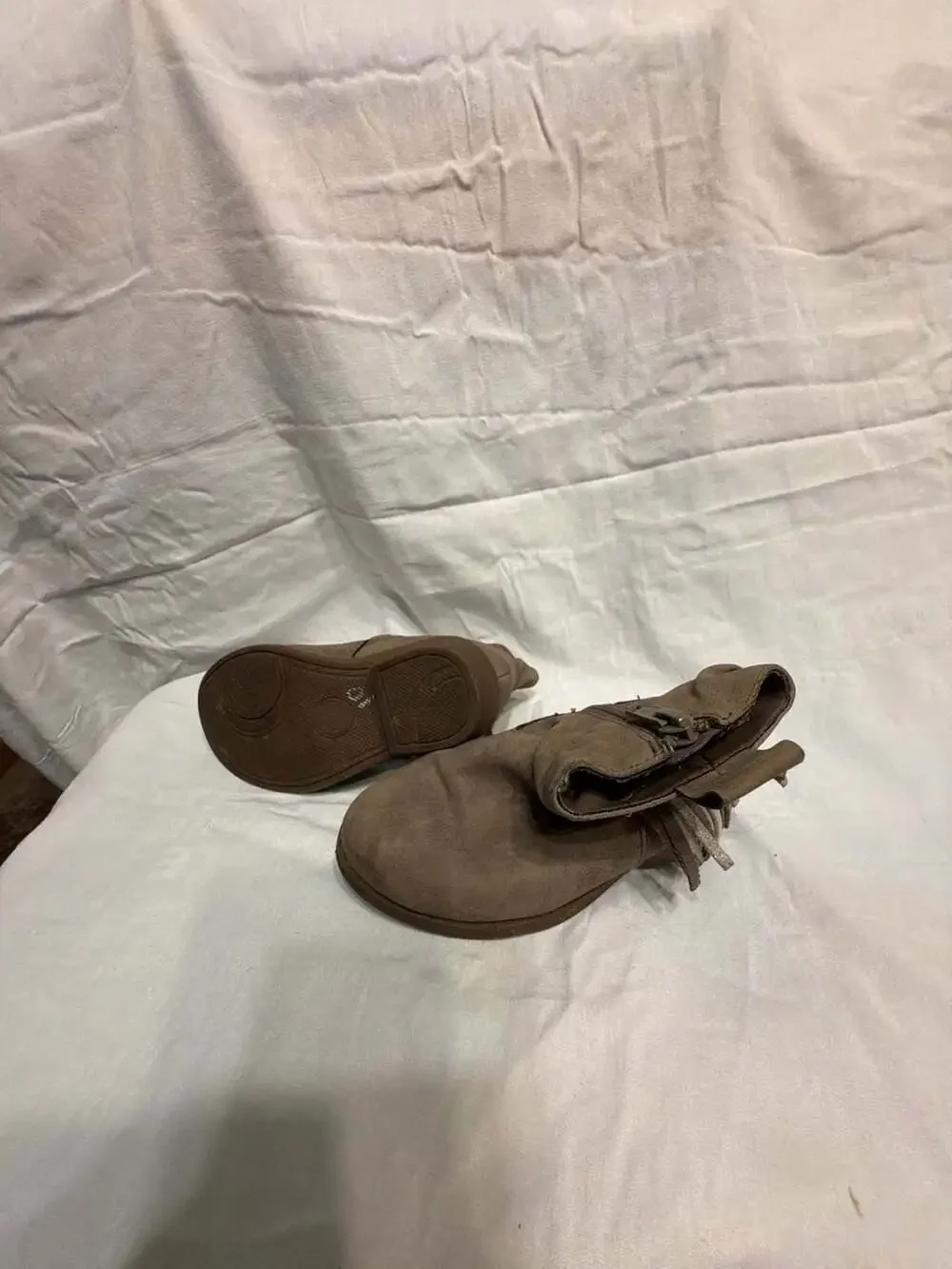 Wonder Nation Toddler Girls Taupe Western Fringe Star Ankle Boots